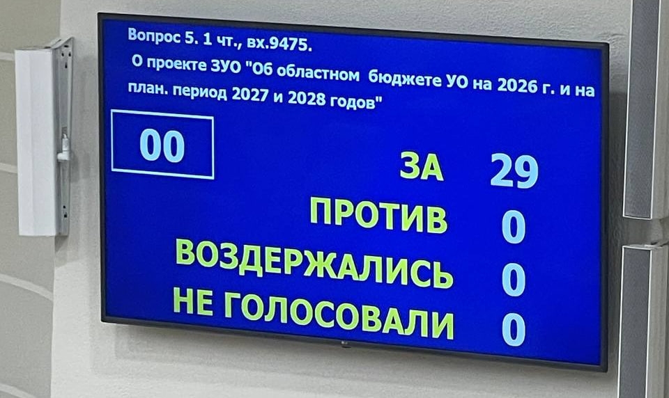 Проект бюджета Ульяновской области на 2026–2028 годы принят в первом чтении